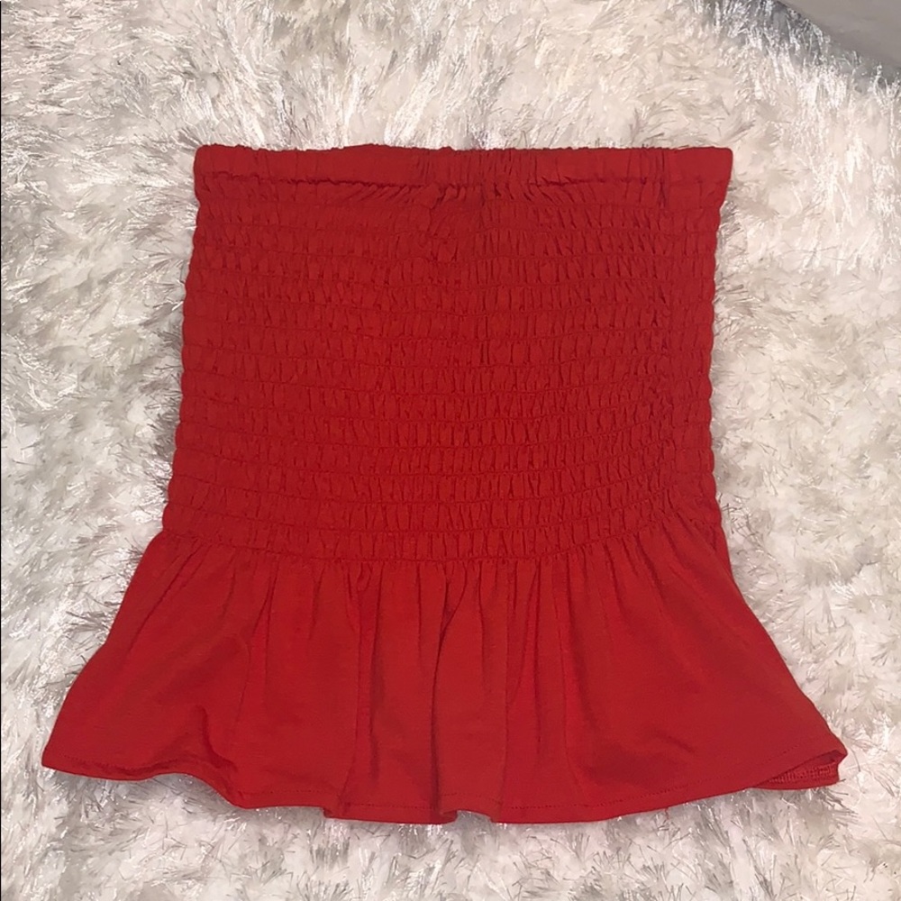 Red tube top